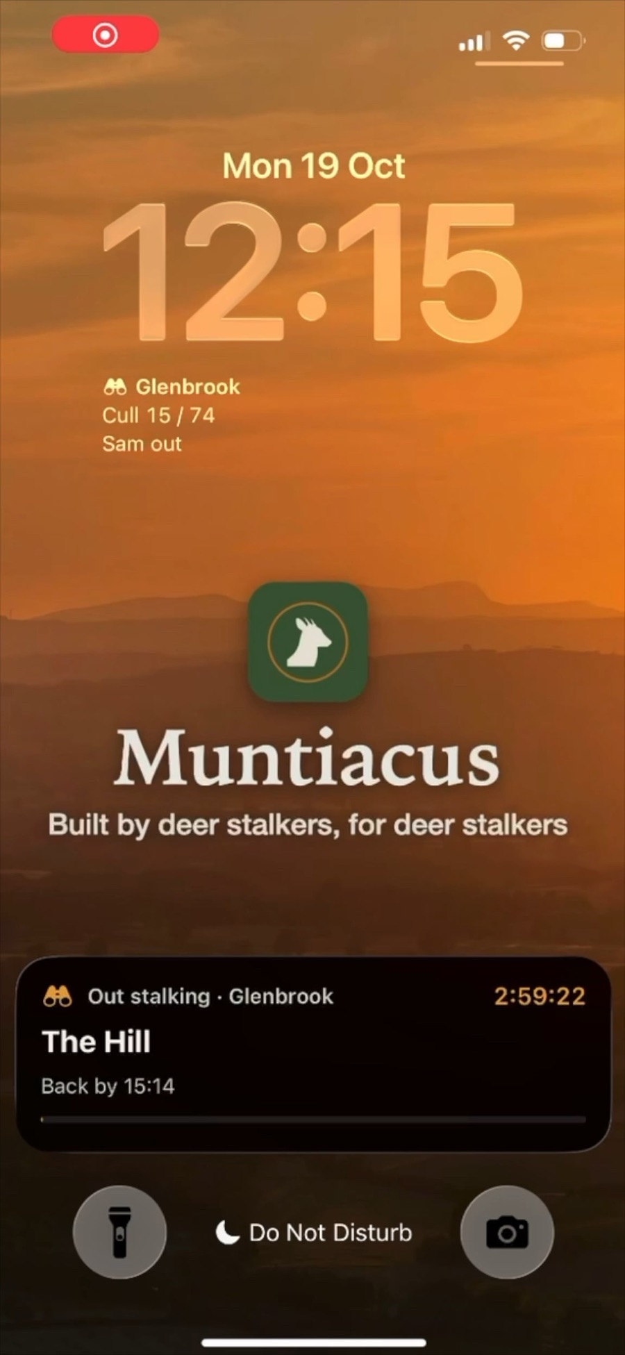 The countdown on an iPhone lock screen